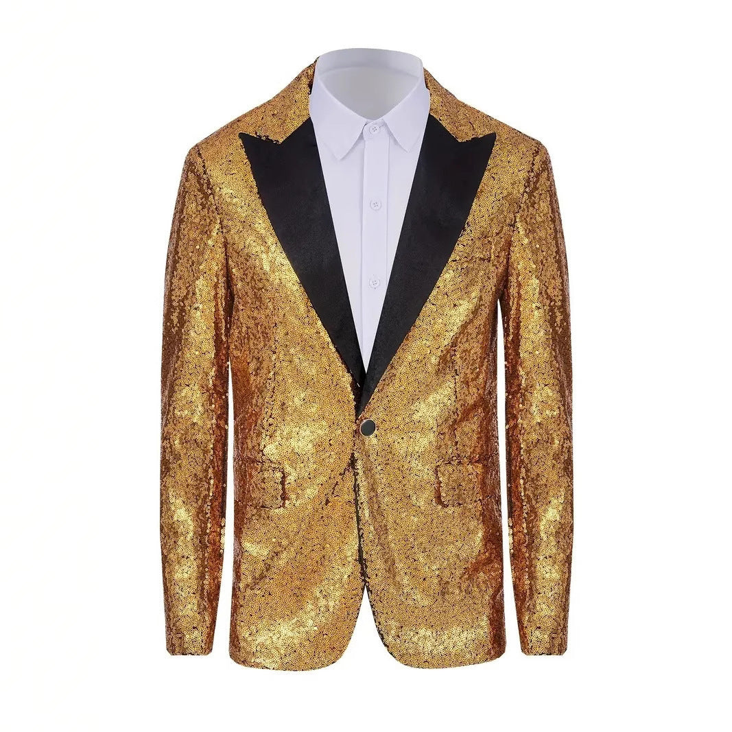 Herren Funkelnder Paillettenblazer mit elegantem Schnitt Aliams