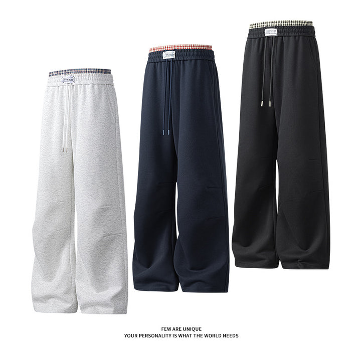 Herren weite Freizeithose aus atmungsaktivem Baumwollmix mit elastischem Bund und seitlichen Taschen Aliams