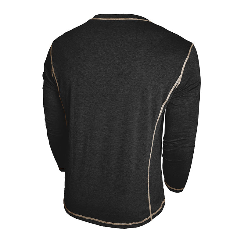 Herren Elegantes Langarmshirt mit Knopfleiste Aliams