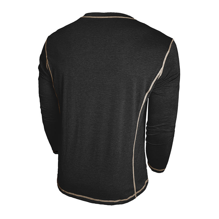 Herren Elegantes Langarmshirt mit Knopfleiste Aliams