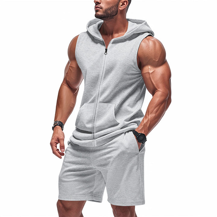 Herren Sportliches Training-Set mit Kapuze und atmungsaktiven Shorts Aliams