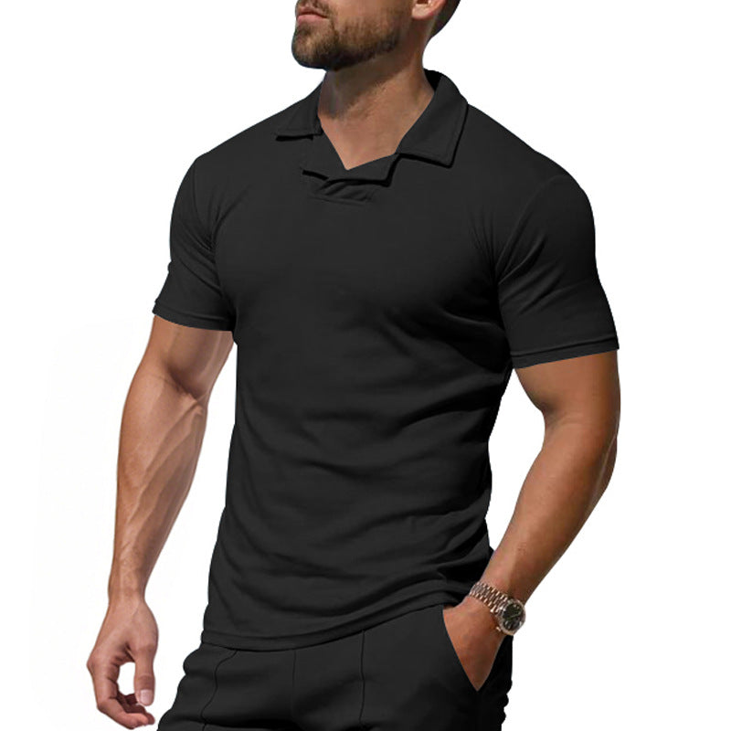 Herren Kurzarm Polo-Shirt mit modernem Stehkragen und atmungsaktivem Material Aliams