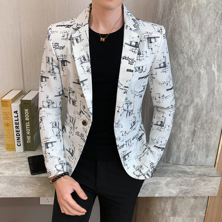 Herren eleganter Designer-Blazer mit modernem Print Aliams