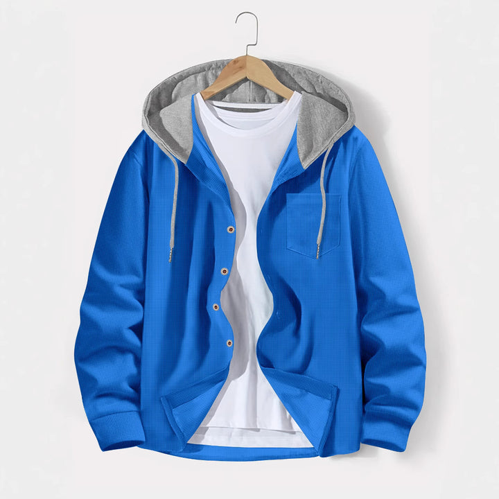 Herren vielseitiges Kapuzenshirt mit strukturierter Oberfläche und praktischer Brusttasche Aliams