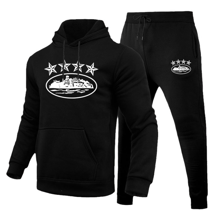 Herren sportliches Hoodie und Jogginghose Set mit auffälligem Grafikdesign Aliams