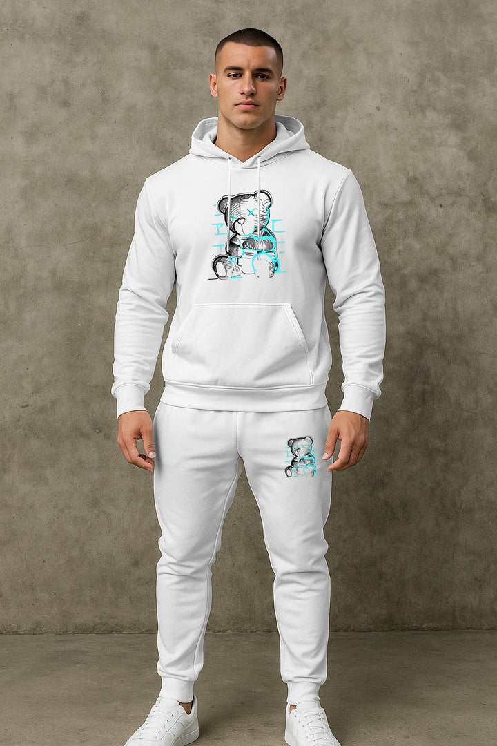 Herren bequemer Hoodie und Jogginghose Set mit einzigartigem Grafikdruck Aliams