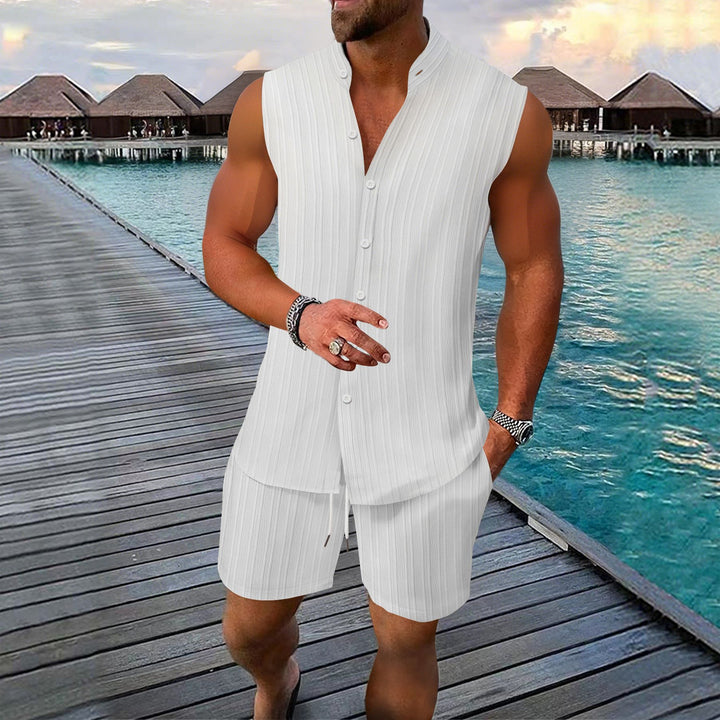 Männer Freizeit Ärmelloses Sommer Lounge Set Aliams