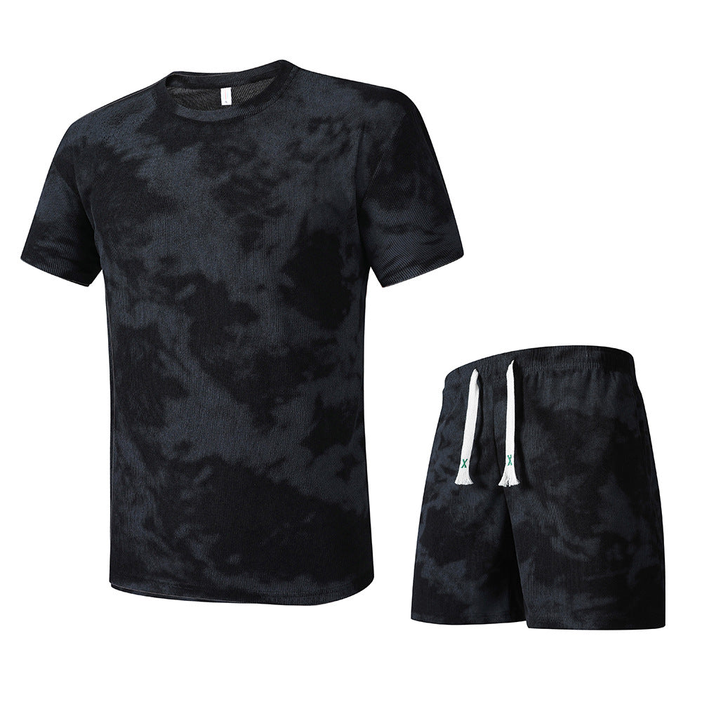 Herren T-Shirt und Shorts Set im modernen Batik-Design Aliams