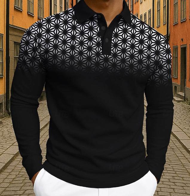Herren Poloshirt mit trendigem, graphischen Mustermix Aliams
