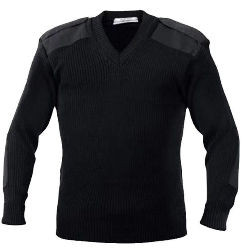 Herren Strickpullover mit V-Ausschnitt und dekorativen Schulterdetails Aliams