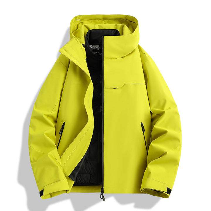 Herren hochwertige wasserfeste Outdoor-Jacke mit verstellbarer Kapuze und isolierendem Innenfutter Aliams