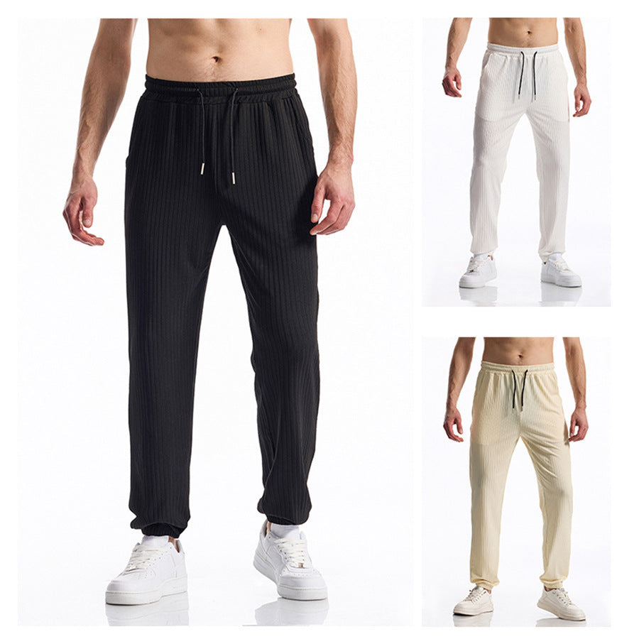 Herren bequeme Activewear-Hose mit elastischem Bund und gestreiftem Design Aliams