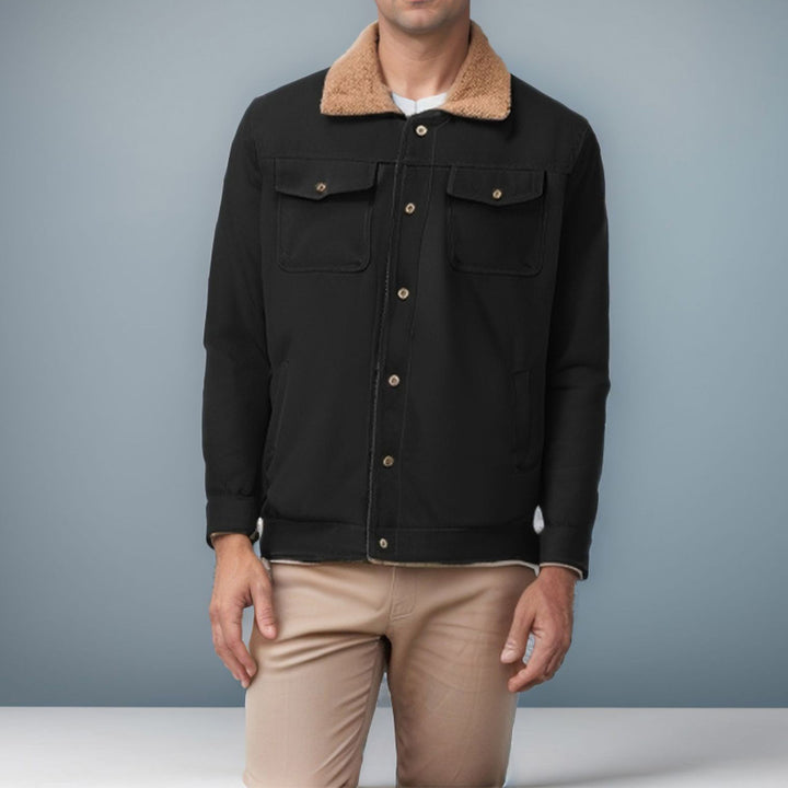 Herren Futuristische Utility-Jacke mit Fleecefutter und praktischen Taschen Aliams