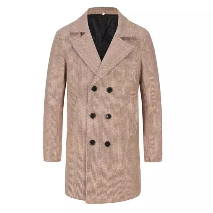 Herren zeitloser Dufflecoat mit elegantem Hahnentrittmuster Aliams