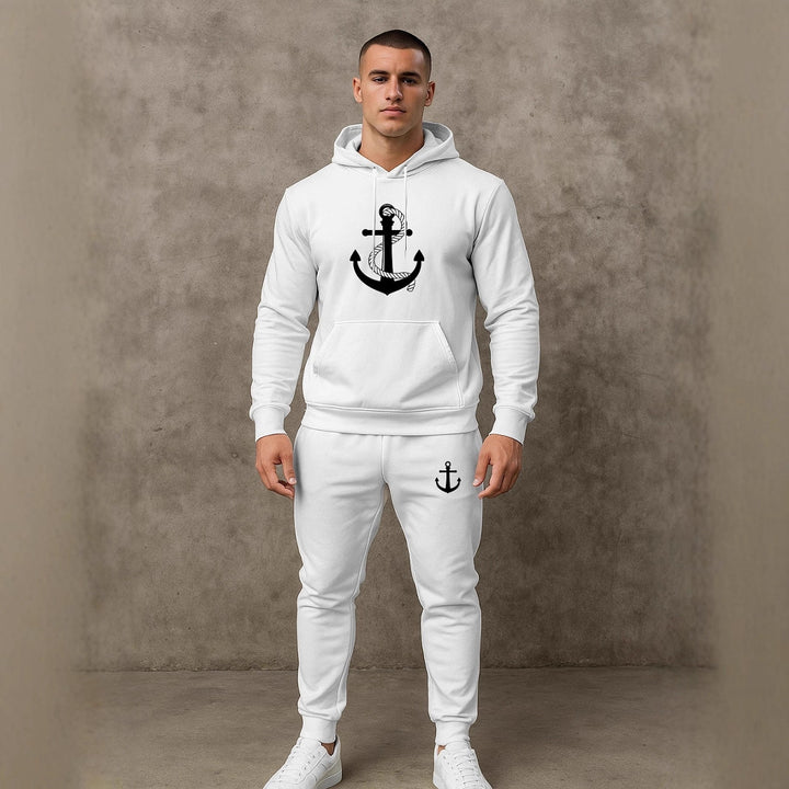 Herren Hoodie- und Jogginghose-Set mit maritimem Ankerdesign Aliams