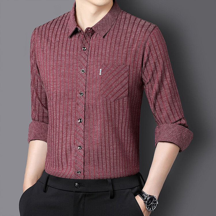 Herren stilvolles Slim-Fit Langarmhemd mit strukturiertem Design Aliams