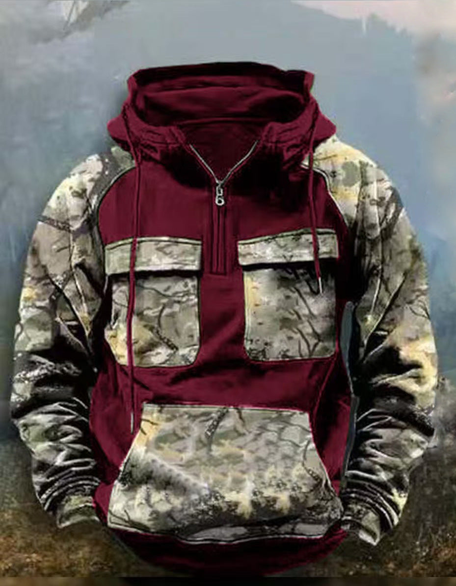 Herren Camouflage Funktionskapuzenpullover Aliams