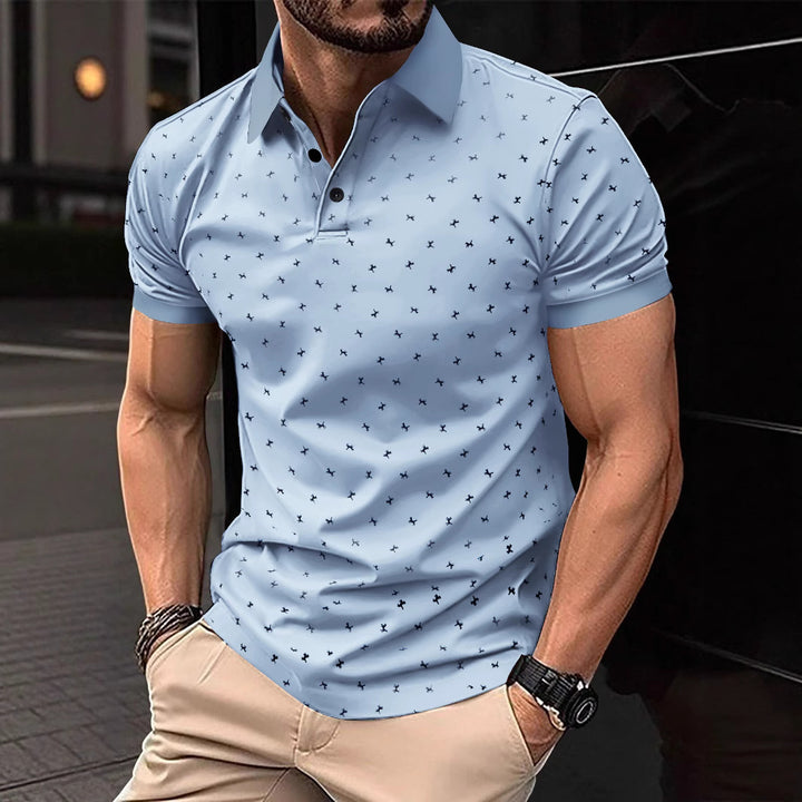 Herren Polohemd mit modernem floralem Design und hochwertiger Baumwollqualität Aliams