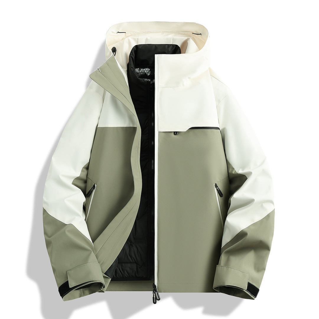 Herren hochwertige wasserfeste Outdoor-Jacke mit verstellbarer Kapuze und isolierendem Innenfutter Aliams