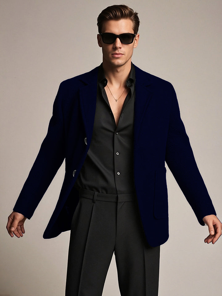 Herren eleganter strukturierter Blazer mit praktischen Taschen Aliams