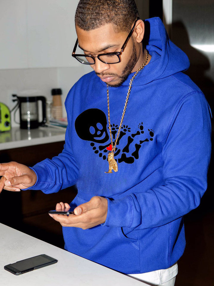 Herren Kapuzenpullover mit kreativem Skelett-Design Aliams