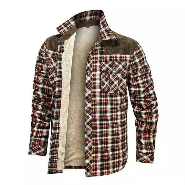 Herren warme Flanellhemdjacke mit gefütterten Taschen Aliams