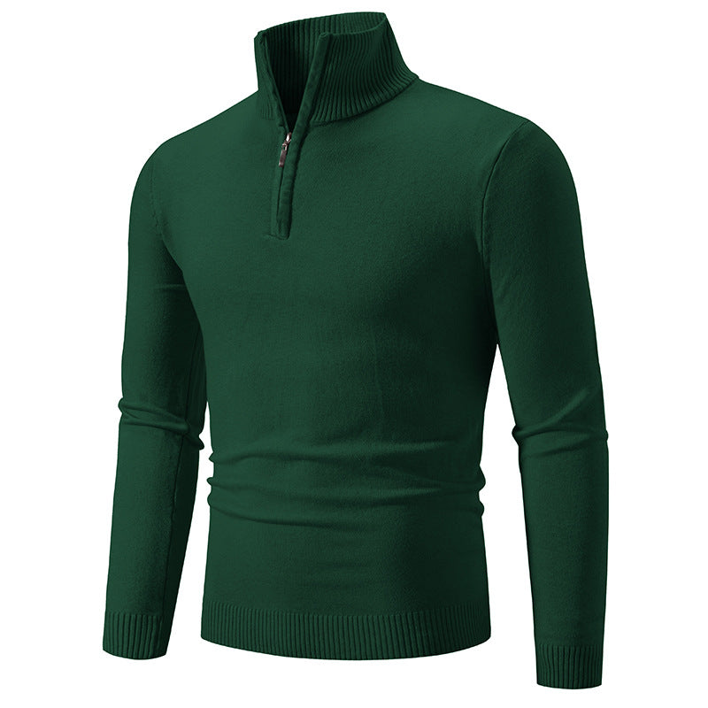 Herren Rollkragenpullover mit Reißverschluss und strukturiertem Design Aliams