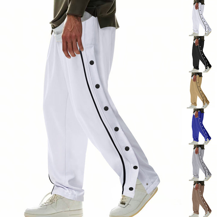 Herren Cargo-Hose mit Druckknopf-Design und seitlichem Reißverschluss Aliams