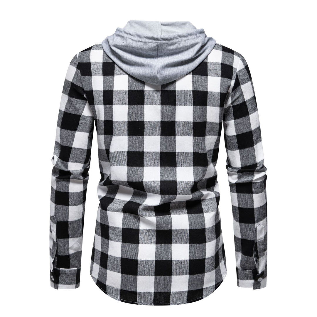 Herren Flanellhemden mit integriertem Kapuzen-Design und lässigem Look Aliams