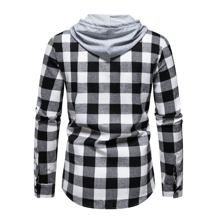 Herren Flanellhemden mit integriertem Kapuzen-Design und lässigem Look Aliams