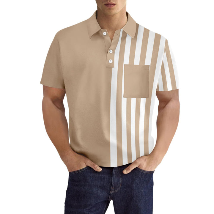 Herren Casual Poloshirt mit Farbverlauf und Brusttasche Aliams