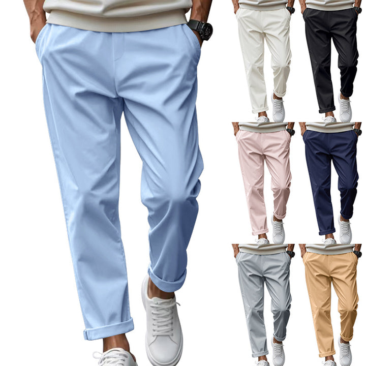 Herren elegante Chino-Hose mit bequemem Bund und modischem Schnitt Aliams