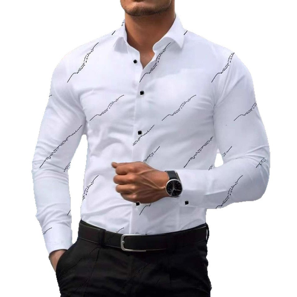 Herren elegante Hemden mit modischem Druck Aliams