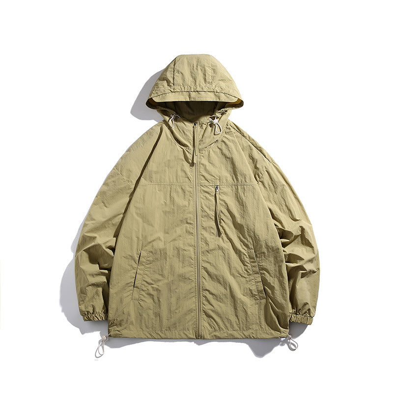 Herren Funktionsjacke mit verstellbarem Kapuzenschutz und atmungsaktiven Einsätzen Aliams