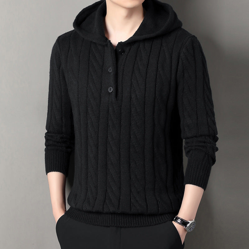 Herren Kapuzenpullover mit strukturierter Strickoptik Aliams