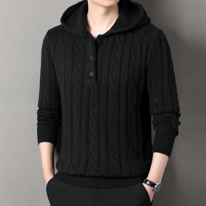 Herren Kapuzenpullover mit strukturierter Strickoptik Aliams