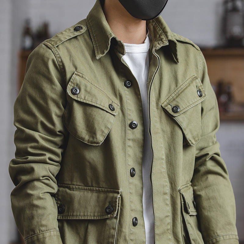 Herren Utility-Jacke mit großen aufgesetzten Taschen und strapazierfähigem Material Aliams