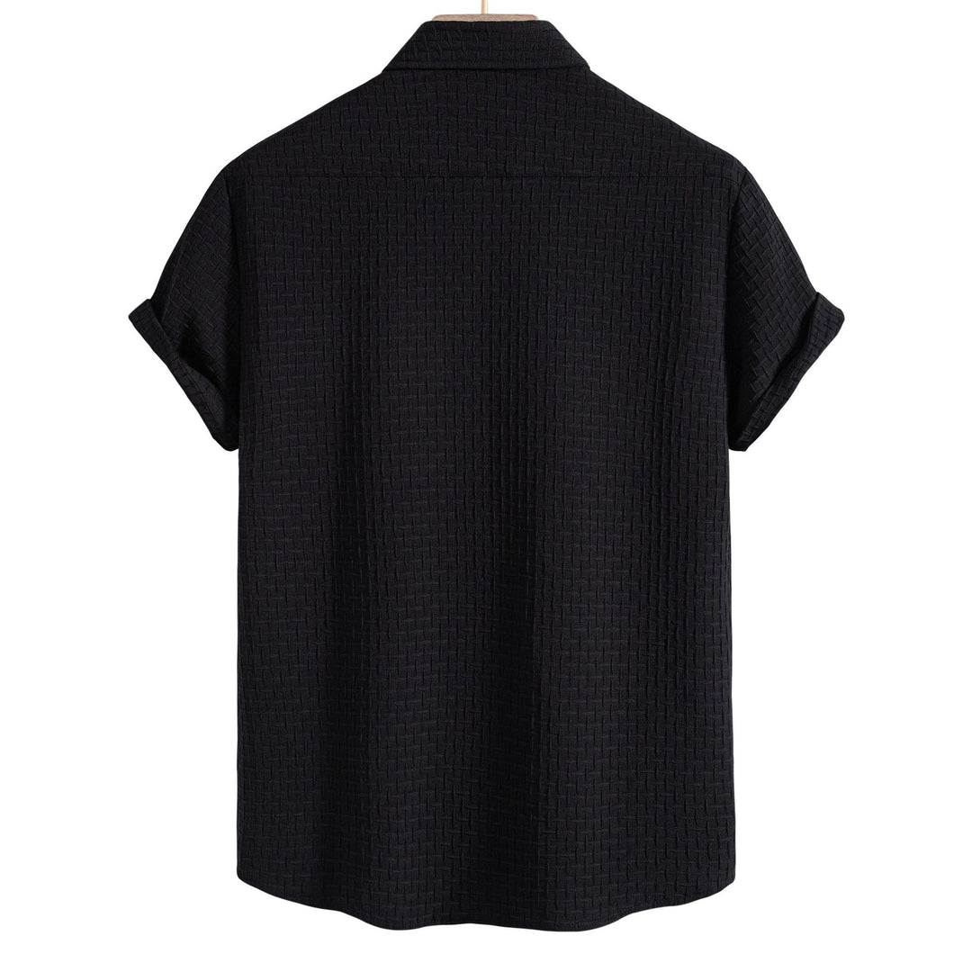 Herren Kurzarmhemd aus atmungsaktivem Strukturstoff mit eleganter Knopfleiste Aliams