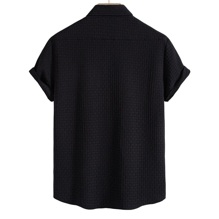 Herren Kurzarmhemd aus atmungsaktivem Strukturstoff mit eleganter Knopfleiste Aliams