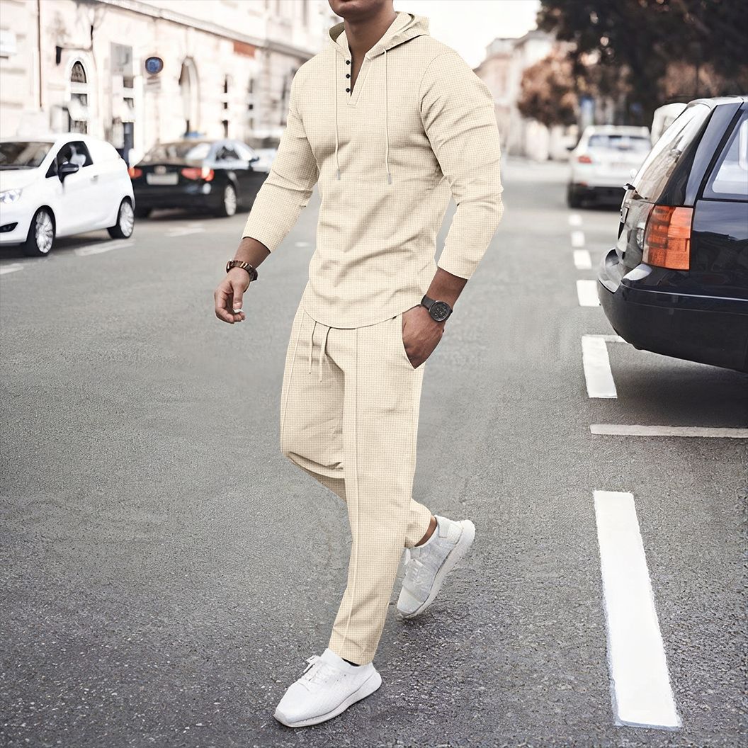 Herren sportliches Hoodie und Jogginghose Set mit atmungsaktiver Struktur Aliams