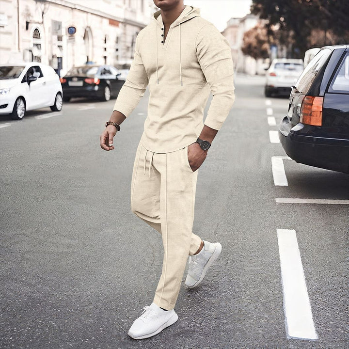 Herren sportliches Hoodie und Jogginghose Set mit atmungsaktiver Struktur Aliams