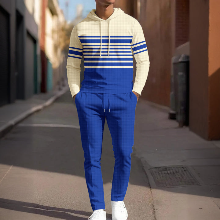 Herren Sportiver Hoodie mit strukturiertem Design und modischen Streifen Aliams