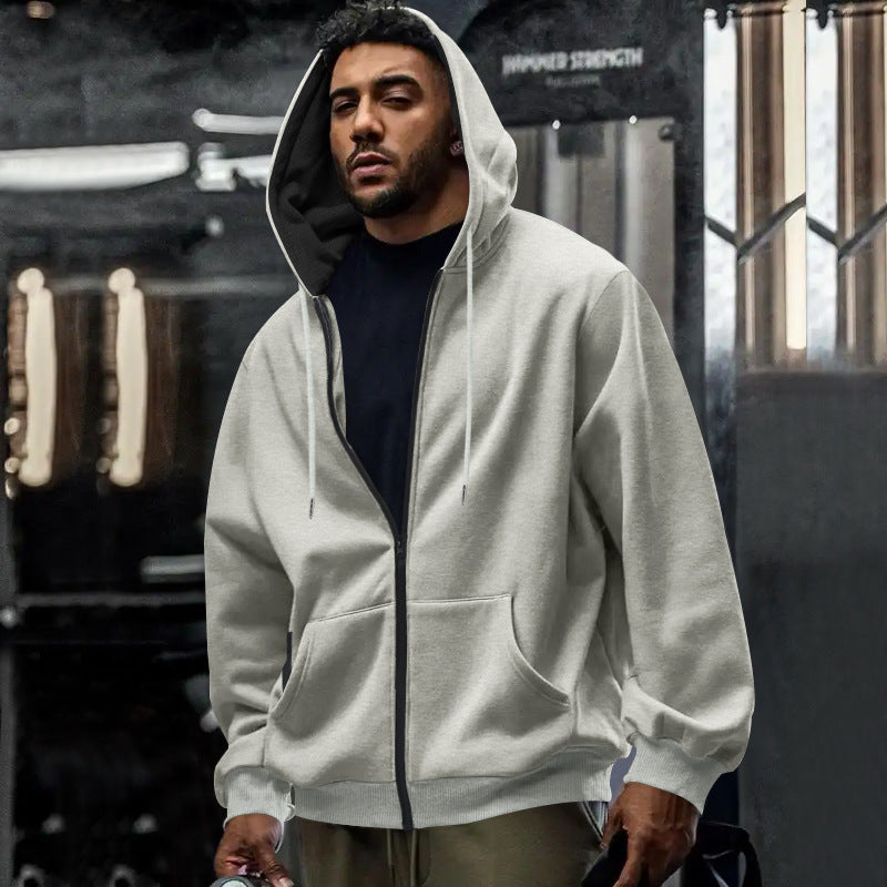 Herren Kapuzenjacke mit leichtem Reißverschluss und praktischen Taschen Aliams