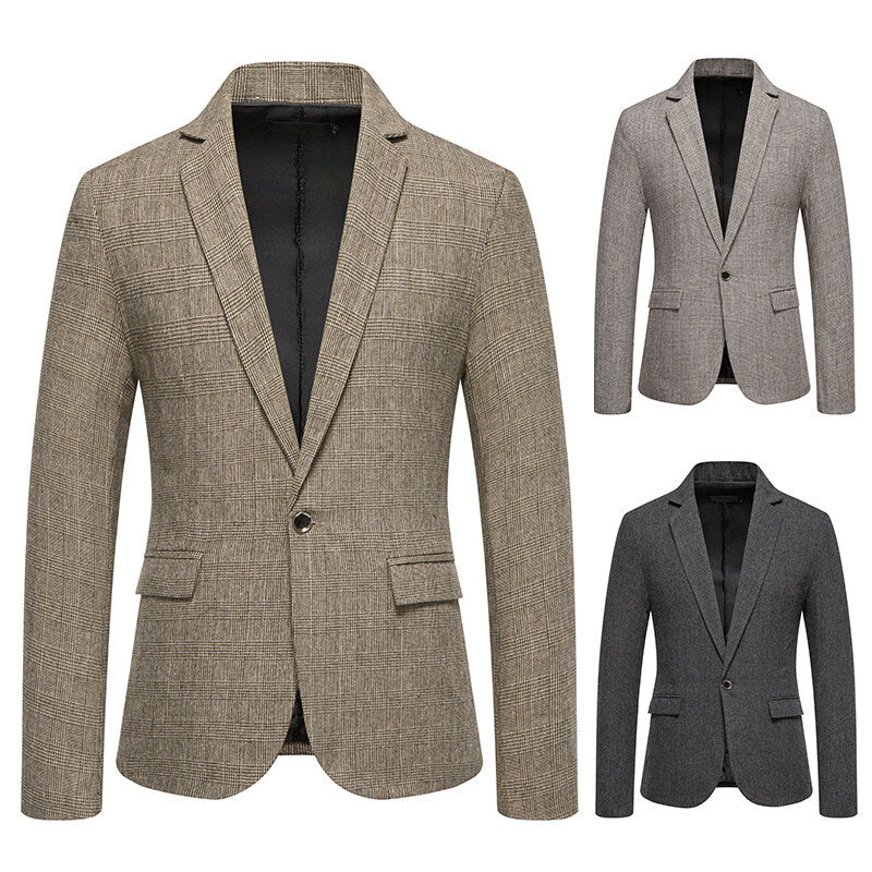 Herren eleganter Blazer mit feinem Karomuster Aliams