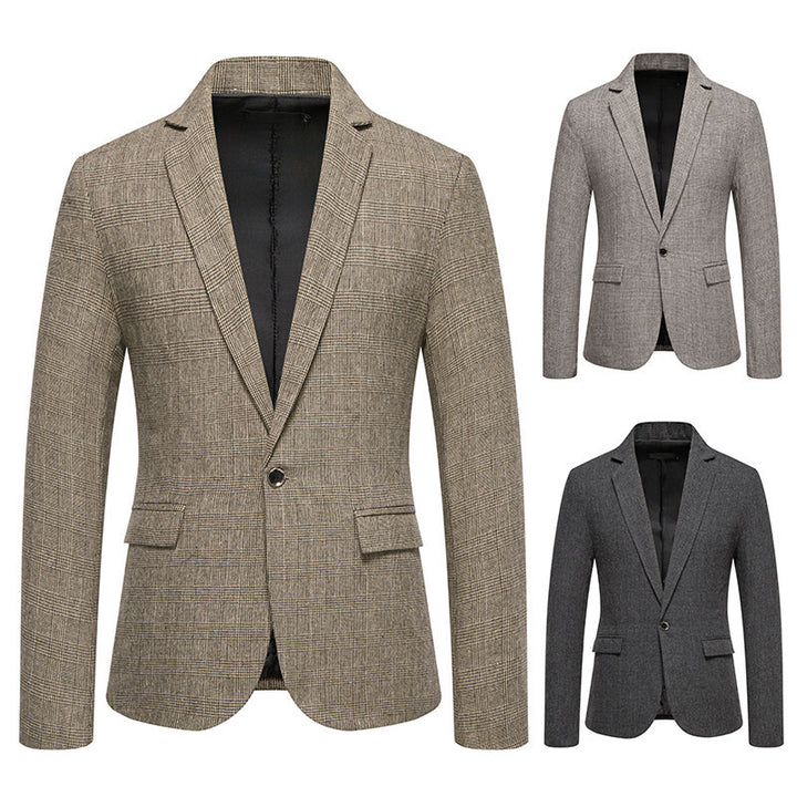 Herren eleganter Blazer mit feinem Karomuster Aliams
