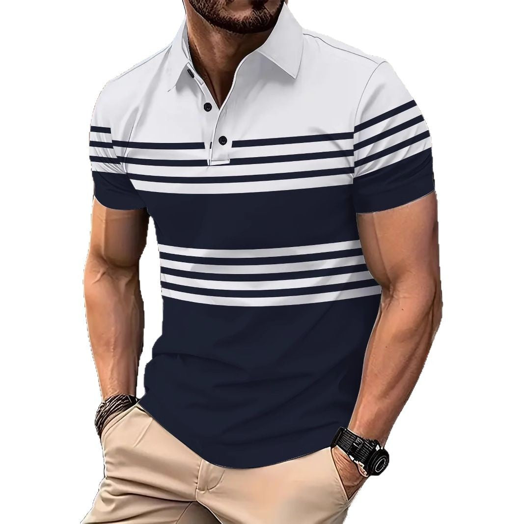 Herren Poloshirt mit modernen Streifen und hochwertigen Materialien Aliams