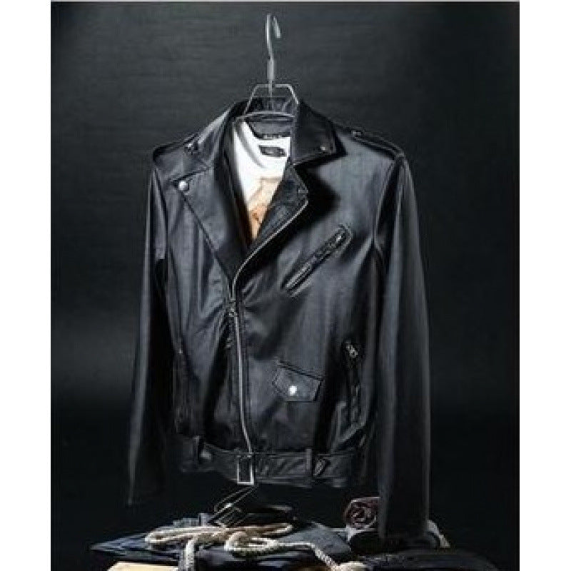 Herren Biker-Lederjacke mit asymmetrischem Reißverschluss und praktischen Ziertaschen Aliams