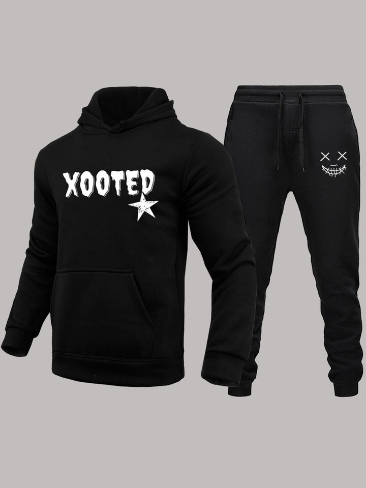 Herren Hoodie und Jogginghose Set mit modernem, auffälligem Print Aliams