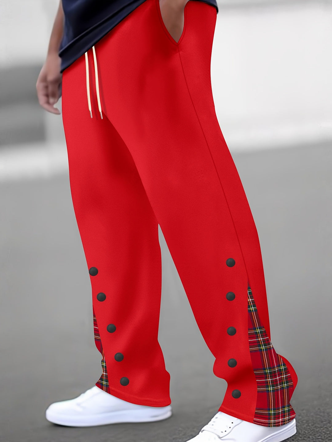 Herren Sportliche Jogginghose mit kontrastierenden Druckknöpfen und atmungsaktivem Stoff Aliams