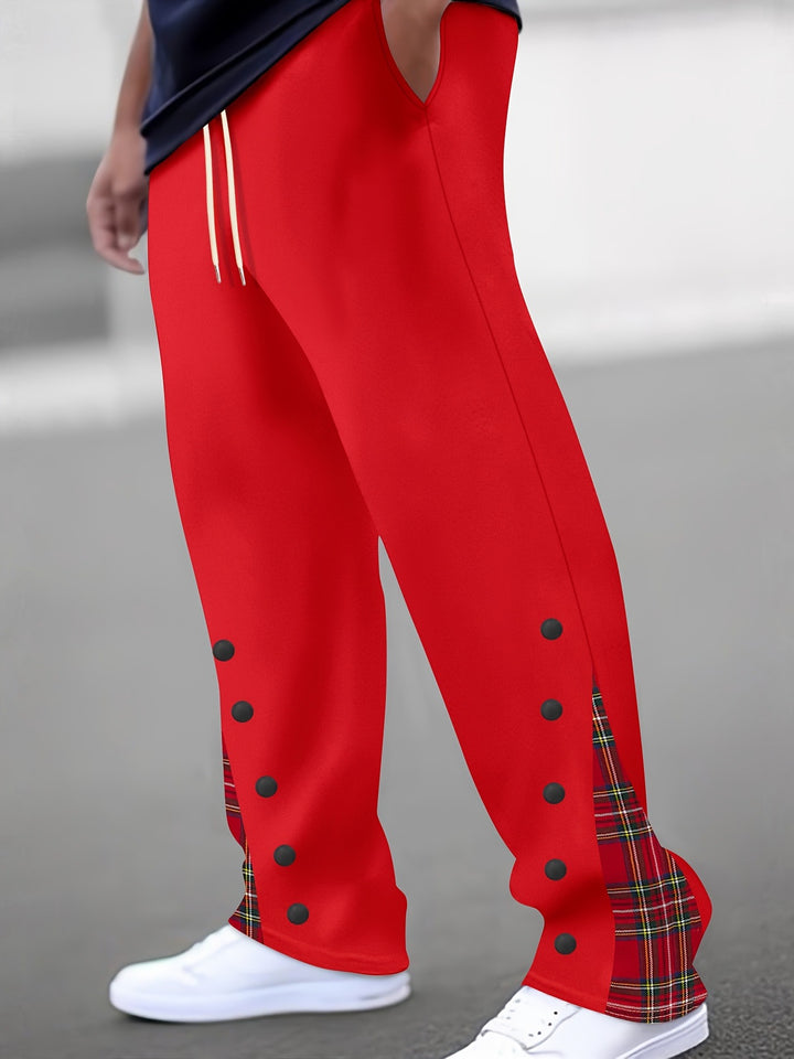 Herren Sportliche Jogginghose mit kontrastierenden Druckknöpfen und atmungsaktivem Stoff Aliams